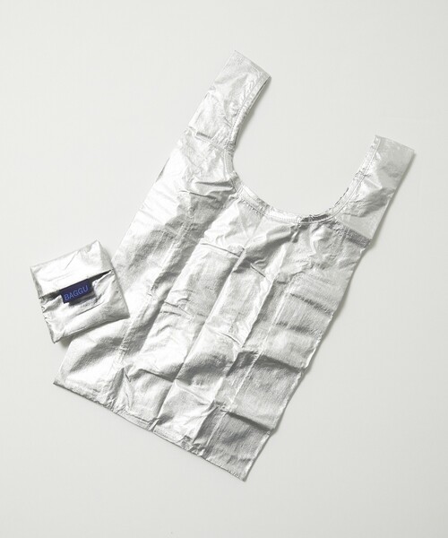 BAGGU（バグー）の「BAGGU/バグゥ BABY BAGGU メタリック/ ナイロン ベイビーバグゥメタリック（エコバッグ/サブバッグ・メンズ・パープル/シルバー/ゴールド/その他/ピンク/ブルーグリーン/サックスブルー・ONE SIZE）」の12枚目の写真