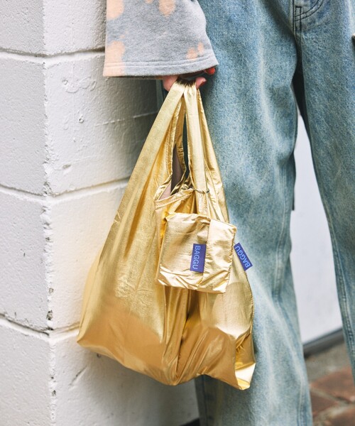 BAGGU（バグー）の「BAGGU/バグゥ BABY BAGGU メタリック/ ナイロン ベイビーバグゥメタリック（エコバッグ/サブバッグ・メンズ・パープル/シルバー/ゴールド/その他/ピンク/ブルーグリーン/サックスブルー・ONE SIZE）」の19枚目の写真