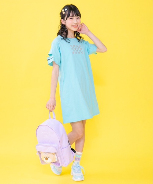 JENNI belle（ジェニィベル）の「【WEB限定】袖スリットワンピ（ワンピース・キッズ・ブラック/ミント・150cm/140cm/130cm/160cm）」の5枚目の写真