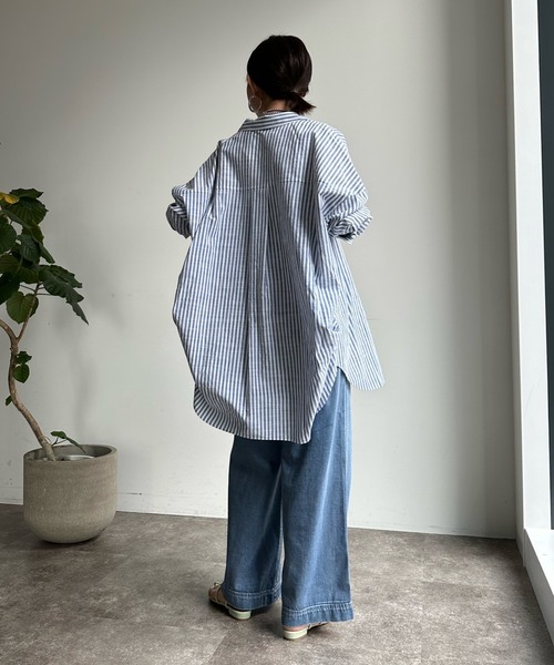 DouDou（ドゥドゥ）の「【WEB限定】６オンスワイドデニムパンツ（デニムパンツ・レディース・ブルー・36/38）」の6枚目の写真