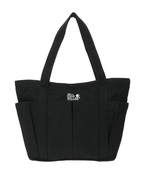 Samansa Mos2 blue（サマンサモスモスブルー）の「キャンバスアウトポケットトートバッグ（ハンドバッグ・レディース・ブラック/ラベンダー/キナリ・ﾌﾘ-）」の2枚目の写真