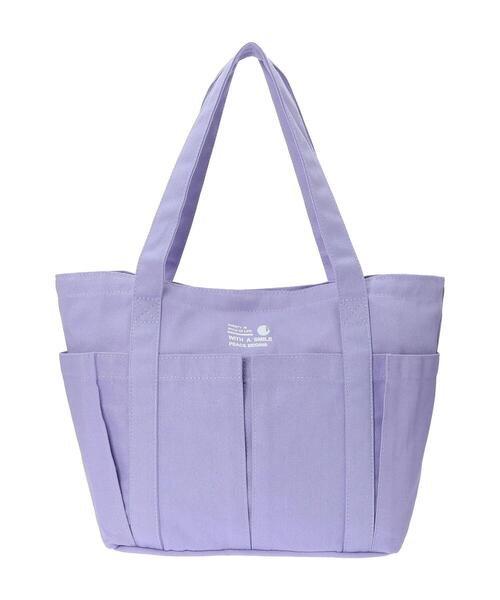 Samansa Mos2 blue（サマンサモスモスブルー）の「キャンバスアウトポケットトートバッグ（ハンドバッグ・レディース・ブラック/ラベンダー/キナリ・ﾌﾘ-）」の7枚目の写真