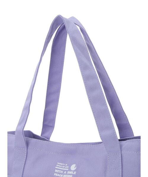 Samansa Mos2 blue（サマンサモスモスブルー）の「キャンバスアウトポケットトートバッグ（ハンドバッグ・レディース・ブラック/ラベンダー/キナリ・ﾌﾘ-）」の12枚目の写真