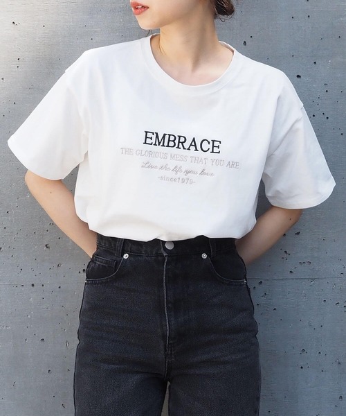 tiptop(ティップトップ)の「バイカラーアソートロゴTシャツ(Tシャツ/カットソー・レディース・ホワイト系その他2/ホワイト系その他3/ネイビー/オフホワイト/ホワイト系その他/ブラック系その他・FREE)」の12枚目の写真