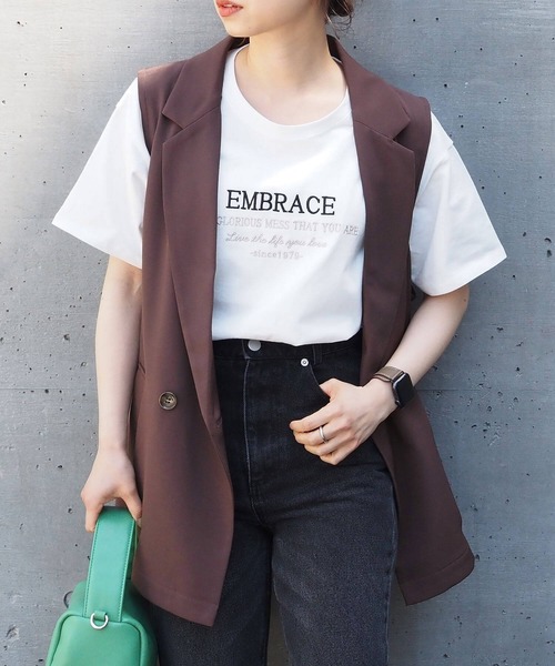 tiptop(ティップトップ)の「バイカラーアソートロゴTシャツ(Tシャツ/カットソー・レディース・ホワイト系その他2/ホワイト系その他3/ネイビー/オフホワイト/ホワイト系その他/ブラック系その他・FREE)」の14枚目の写真