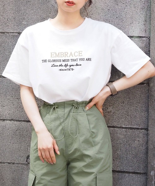 tiptop(ティップトップ)の「バイカラーアソートロゴTシャツ(Tシャツ/カットソー・レディース・ホワイト系その他2/ホワイト系その他3/ネイビー/オフホワイト/ホワイト系その他/ブラック系その他・FREE)」の7枚目の写真