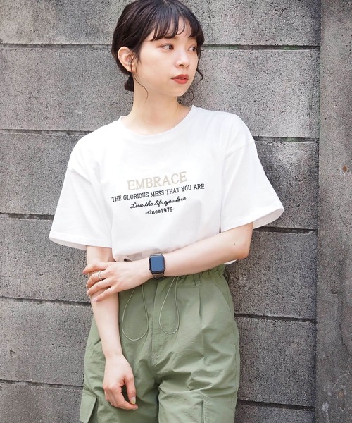 tiptop(ティップトップ)の「バイカラーアソートロゴTシャツ(Tシャツ/カットソー・レディース・ホワイト系その他2/ホワイト系その他3/ネイビー/オフホワイト/ホワイト系その他/ブラック系その他・FREE)」の8枚目の写真