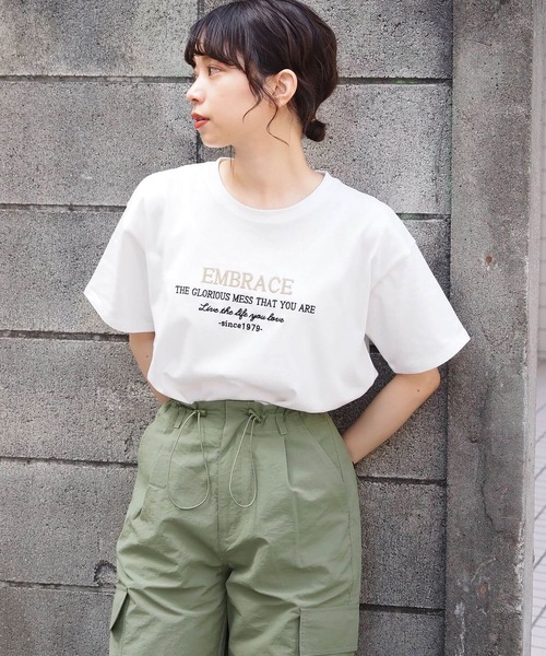 tiptop(ティップトップ)の「バイカラーアソートロゴTシャツ(Tシャツ/カットソー・レディース・ホワイト系その他2/ホワイト系その他3/ネイビー/オフホワイト/ホワイト系その他/ブラック系その他・FREE)」の9枚目の写真