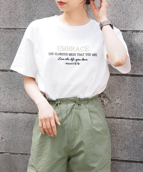 tiptop(ティップトップ)の「バイカラーアソートロゴTシャツ(Tシャツ/カットソー・レディース・ホワイト系その他2/ホワイト系その他3/ネイビー/オフホワイト/ホワイト系その他/ブラック系その他・FREE)」の10枚目の写真