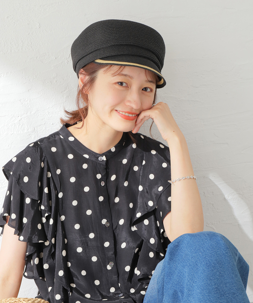 JOURNAL STANDARD relume（ジャーナルスタンダード　レリューム）の「RELUME LINE CASQUETTE：キャスケット（ハット・レディース・ブラック/ベージュ・FREE）」の7枚目の写真