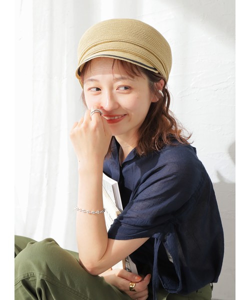 JOURNAL STANDARD relume（ジャーナルスタンダード　レリューム）の「RELUME LINE CASQUETTE：キャスケット（ハット・レディース・ブラック/ベージュ・FREE）」の6枚目の写真
