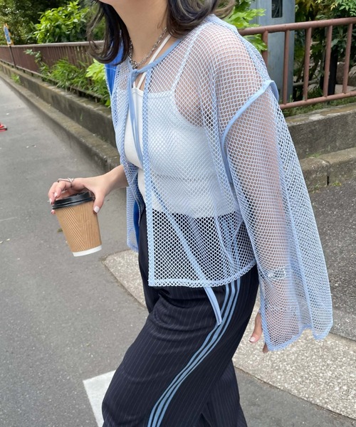 archives(アルシーヴ)の「【LIMITED】MULCHWAY MESH TOPS(Tシャツ/カットソー・レディース・ブルー/オフホワイト/モカ・MEDIUM)」の11枚目の写真