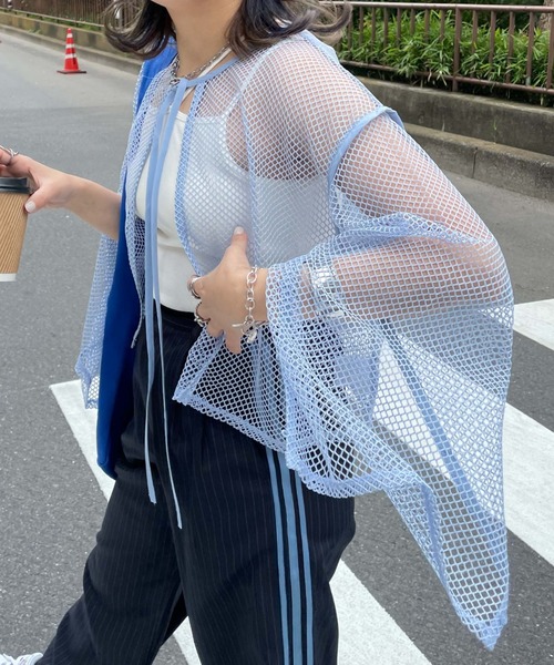 archives(アルシーヴ)の「【LIMITED】MULCHWAY MESH TOPS(Tシャツ/カットソー・レディース・ブルー/オフホワイト/モカ・MEDIUM)」の13枚目の写真