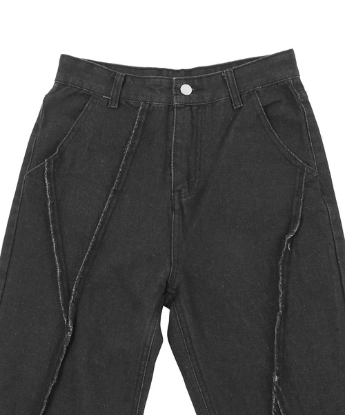 Figments(フィグメンツ)の「オーバーステッチデニムパンツ(デニムパンツ・レディース・ブラック・SMALL/LARGE/MEDIUM)」の9枚目の写真