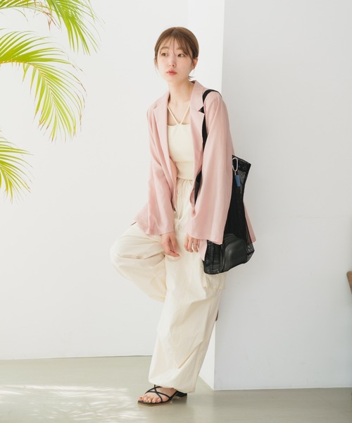 Kastane（カスタネ）の「【A4対応/PC対応】チャーム付きメッシュBAG（トートバッグ・レディース・ブラック/サックスブルー/ピンク/イエロー/アイボリー・FREE）」の14枚目の写真