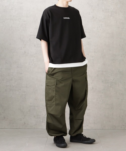 KANGOL(カンゴール)の「KANGOL カンゴール フェイクレイヤードバックロゴTシャツ(Tシャツ/カットソー・メンズ・ブルーグリーン/ブラック/ホワイト・M/L/XL)」の7枚目の写真