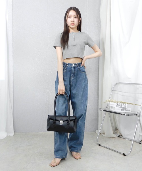 minia（ミニア）の「ロングハンドルバックルバッグ（ハンドバッグ・レディース・ブラック・FREE）」の6枚目の写真