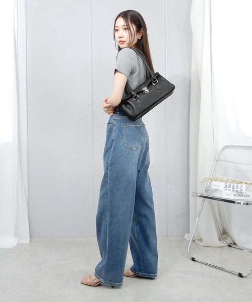 minia（ミニア）の「ロングハンドルバックルバッグ（ハンドバッグ・レディース・ブラック・FREE）」の7枚目の写真