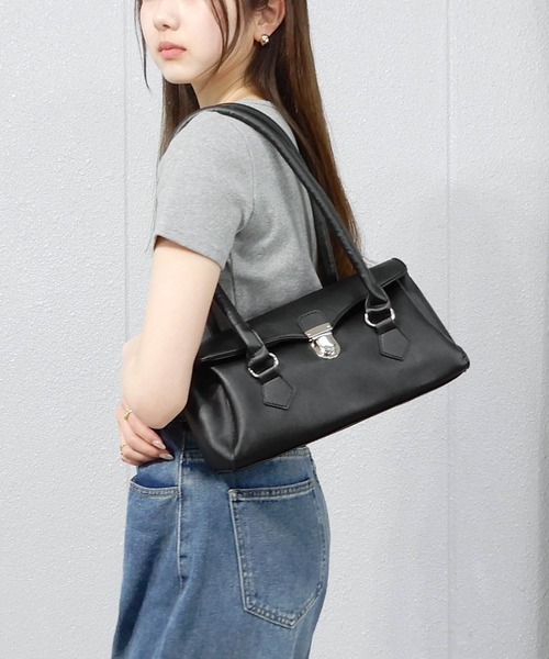 minia（ミニア）の「ロングハンドルバックルバッグ（ハンドバッグ・レディース・ブラック・FREE）」の10枚目の写真