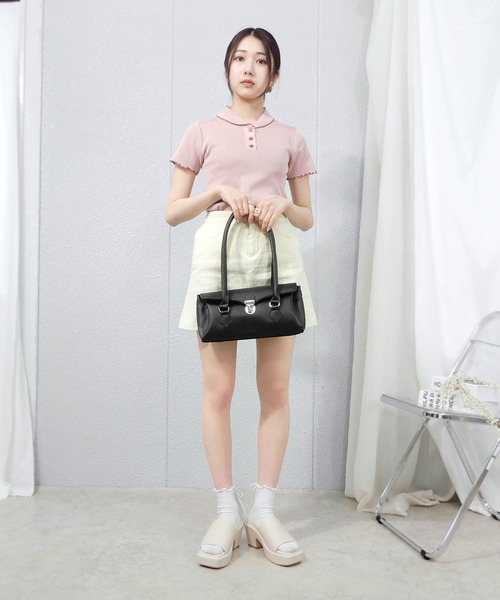 minia（ミニア）の「ロングハンドルバックルバッグ（ハンドバッグ・レディース・ブラック・FREE）」の3枚目の写真