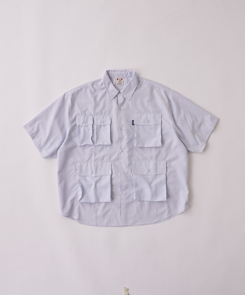 WHO'S WHO gallery(フーズフーギャラリー)の「COOPER FACT スーパービッグポケット半袖シャツ(シャツ/ブラウス・メンズ・ブラック/ホワイト系その他/ブルー系その他/ブルー/ベージュ/ネイビー/チャコールグレー・FREE)」の8枚目の写真