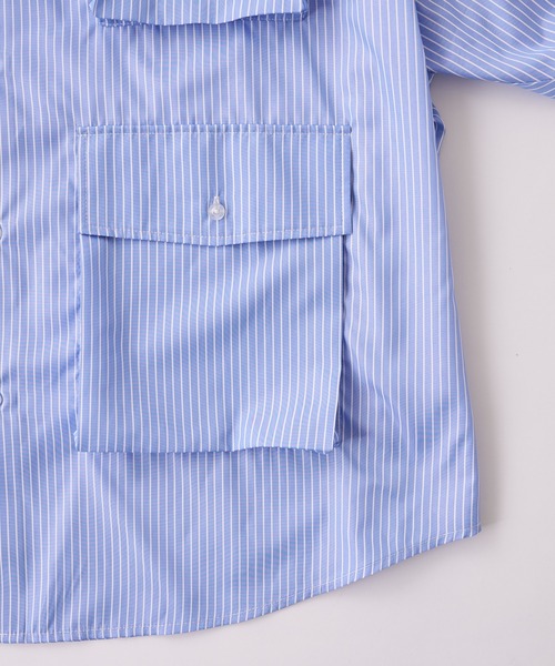 WHO'S WHO gallery(フーズフーギャラリー)の「COOPER FACT スーパービッグポケット半袖シャツ(シャツ/ブラウス・メンズ・ブラック/ホワイト系その他/ブルー系その他/ブルー/ベージュ/ネイビー/チャコールグレー・FREE)」の9枚目の写真