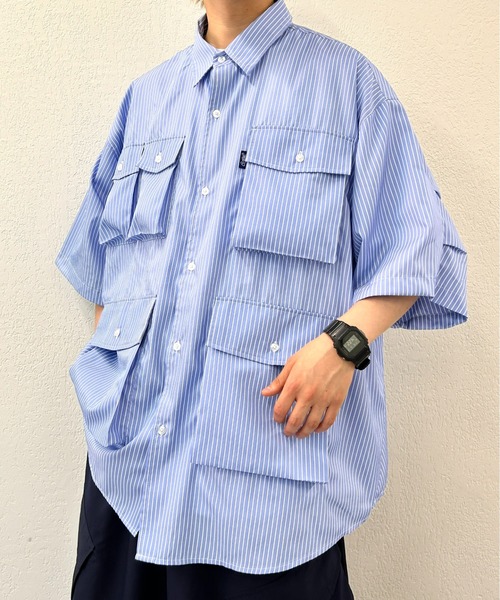 WHO'S WHO gallery(フーズフーギャラリー)の「COOPER FACT スーパービッグポケット半袖シャツ(シャツ/ブラウス・メンズ・ブラック/ホワイト系その他/ブルー系その他/ブルー/ベージュ/ネイビー/チャコールグレー・FREE)」の19枚目の写真