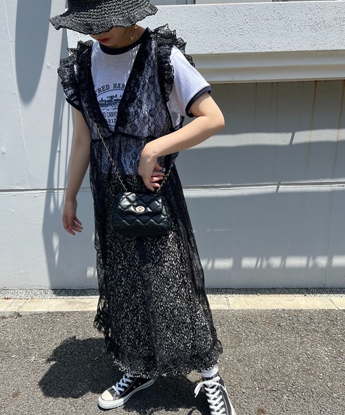 WC（ダブル シー）の「フリルレースロングワンピース（ワンピース・レディース・ブラック/アイボリー・FREE）」の13枚目の写真