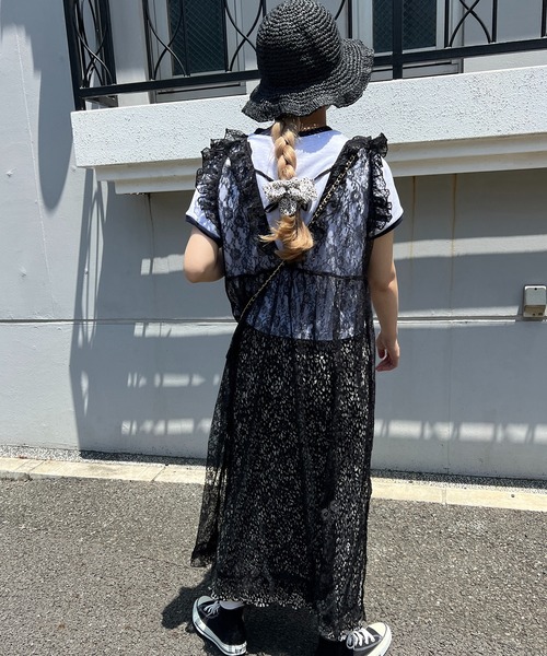 WC（ダブル シー）の「フリルレースロングワンピース（ワンピース・レディース・ブラック/アイボリー・FREE）」の15枚目の写真