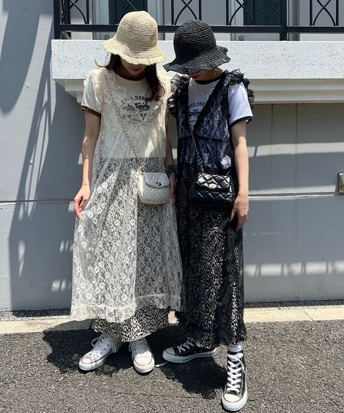 WC（ダブル シー）の「フリルレースロングワンピース（ワンピース・レディース・ブラック/アイボリー・FREE）」の19枚目の写真