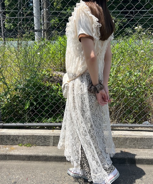 WC（ダブル シー）の「フリルレースロングワンピース（ワンピース・レディース・ブラック/アイボリー・FREE）」の4枚目の写真