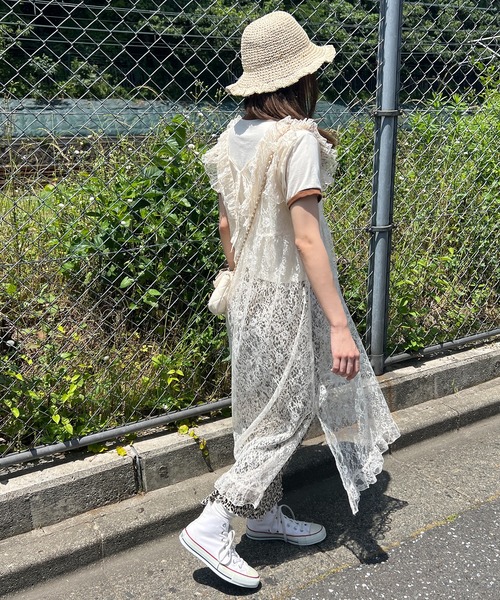 WC（ダブル シー）の「フリルレースロングワンピース（ワンピース・レディース・ブラック/アイボリー・FREE）」の9枚目の写真