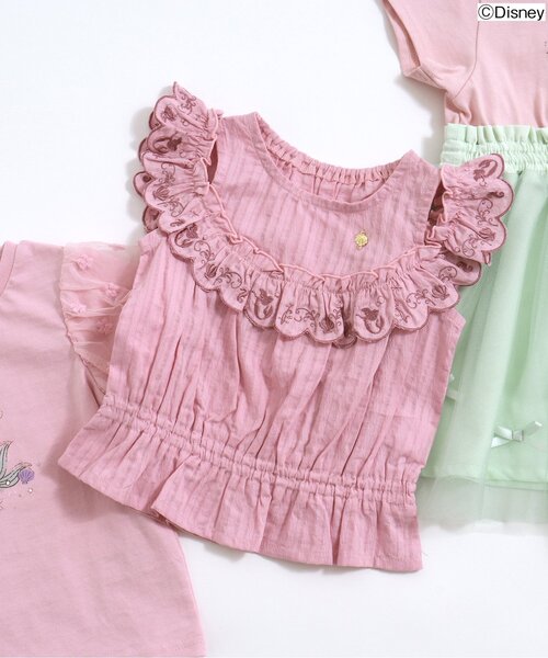 Disney（ディズニー）の「ディズニープリンセス・フローズン/オフショルチュニック（チュニック・キッズ・ピンク/サックスブルー/イエロー/ラベンダー・120/140/80/100/130/110/90）」の4枚目の写真