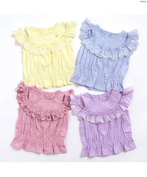 Disney（ディズニー）の「ディズニープリンセス・フローズン/オフショルチュニック（チュニック・キッズ・ピンク/サックスブルー/イエロー/ラベンダー・120/140/80/100/130/110/90）」の5枚目の写真