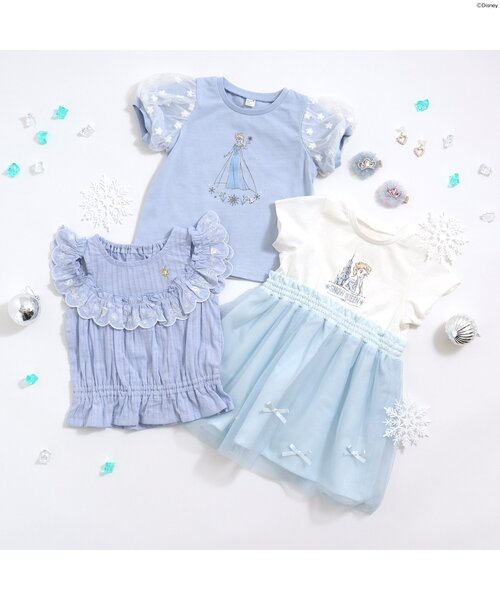 Disney（ディズニー）の「ディズニープリンセス・フローズン/オフショルチュニック（チュニック・キッズ・ピンク/サックスブルー/イエロー/ラベンダー・120/140/80/100/130/110/90）」の8枚目の写真