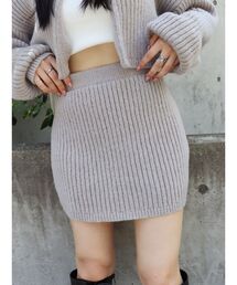 EVRIS | リブニットミニスカート【セットアップ着用可能】(スカート)