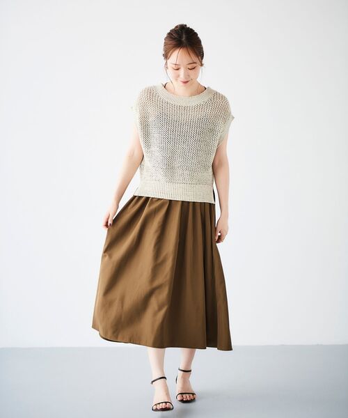 le.coeur blanc（ルクールブラン）の「2wayベアトップワンピース（ワンピース・レディース・カーキオリーブ/ブラック・38）」の7枚目の写真