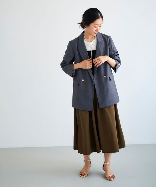 le.coeur blanc（ルクールブラン）の「2wayベアトップワンピース（ワンピース・レディース・カーキオリーブ/ブラック・38）」の11枚目の写真