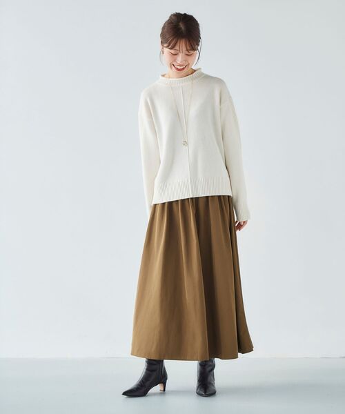 le.coeur blanc（ルクールブラン）の「2wayベアトップワンピース（ワンピース・レディース・カーキオリーブ/ブラック・38）」の12枚目の写真