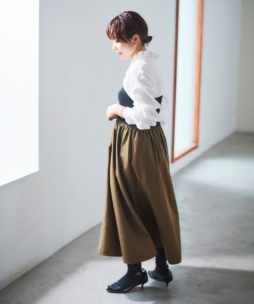 le.coeur blanc（ルクールブラン）の「2wayベアトップワンピース（ワンピース・レディース・カーキオリーブ/ブラック・38）」の20枚目の写真