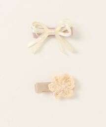 KP DECO | お花とリボンのヘアクリップ(バレッタ/ヘアクリップ)