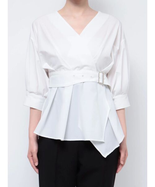 MURUA（ムルーア）の「カシュクールペプラムシャツ（シャツ/ブラウス・レディース・モカ/ホワイト/ブラック・FREE）」の14枚目の写真