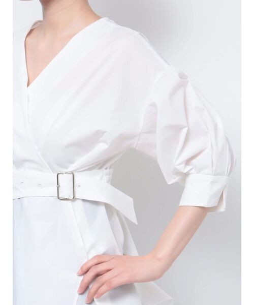 MURUA（ムルーア）の「カシュクールペプラムシャツ（シャツ/ブラウス・レディース・モカ/ホワイト/ブラック・FREE）」の10枚目の写真