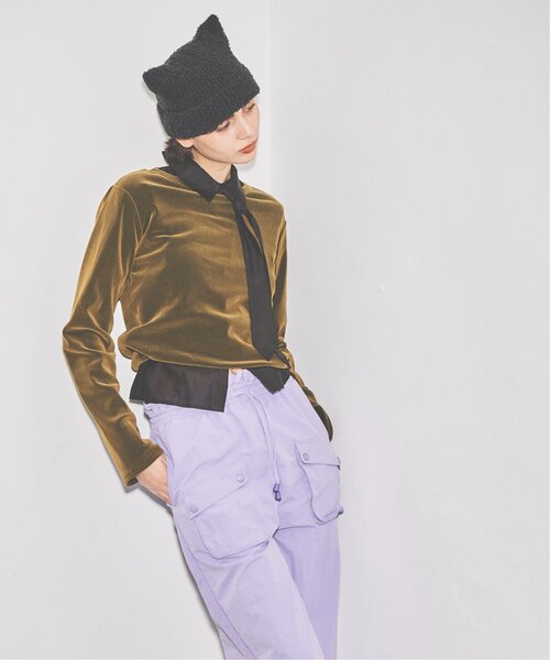 RAY CASSIN（レイカズン）の「ネコミミニットワッチ（ニットキャップ/ビーニー・レディース・ブラック/キナリ・FREE）」の9枚目の写真