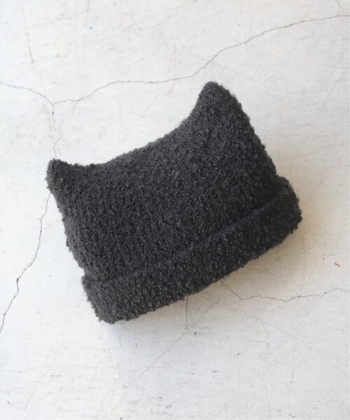 RAY CASSIN（レイカズン）の「ネコミミニットワッチ（ニットキャップ/ビーニー・レディース・ブラック/キナリ・FREE）」の10枚目の写真