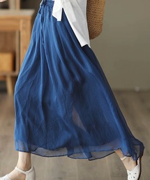 シフォンフレアロングスカート