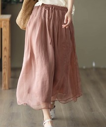 シフォンフレアロングスカート