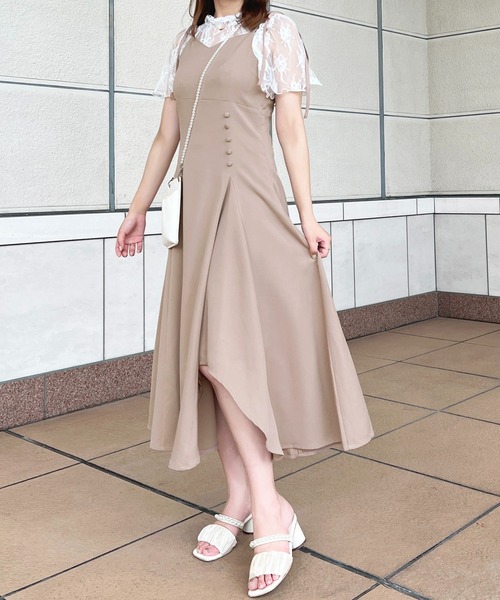 OBLI ハートキャミワンピース ハート刺繍ティアードワンピース/ライムイエロー | DRESS | OBLI