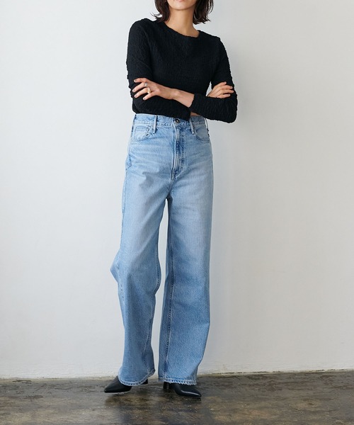 Jines(ジネス)の「リンクルレース ボートネックカットソー(Tシャツ/カットソー・レディース・ブラック/オフホワイト・38)」の15枚目の写真