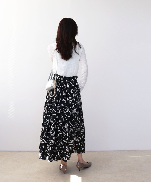 Jines(ジネス)の「リンクルレース ボートネックカットソー(Tシャツ/カットソー・レディース・ブラック/オフホワイト・38)」の19枚目の写真